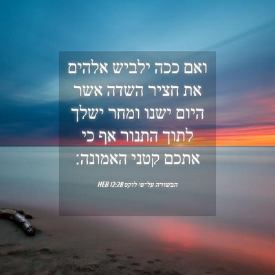 Picture 04 - הבשורה על־פי לוקס 12:28 HEB - ואם ככה ילביש אלהים את חציר - Bible Verse Picture