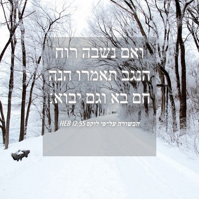 Picture 04 - הבשורה על־פי לוקס 12:55 HEB - ואם נשבה רוח הנגב תאמרו הנה - Bible Verse Picture