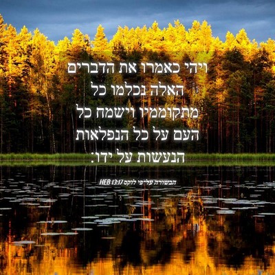 Picture 04 - הבשורה על־פי לוקס 13:17 HEB - ויהי כאמרו את הדברים האלה - Bible Verse Picture