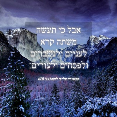 Picture 04 - הבשורה על־פי לוקס 14:13 HEB - אבל כי תעשה משתה קרא לעניים - Bible Verse Picture