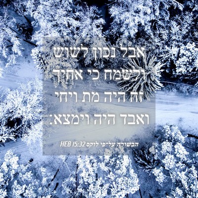 Picture 04 - הבשורה על־פי לוקס 15:32 HEB - אבל נכון לשוש ולשמח כי אחיך - Bible Verse Picture