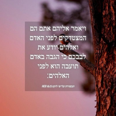 Picture 04 - הבשורה על־פי לוקס 16:15 HEB - ויאמר אליהם אתם הם - Bible Verse Picture