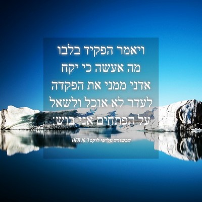 Picture 04 - הבשורה על־פי לוקס 16:3 HEB - ויאמר הפקיד בלבו מה אעשה כי - Bible Verse Picture