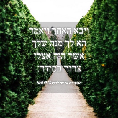 Picture 04 - הבשורה על־פי לוקס 19:20 HEB - ויבא האחר ויאמר הא לך מנה - Bible Verse Picture