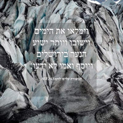 Picture 04 - הבשורה על־פי לוקס 2:43 HEB - וימלאו את הימים וישובו - Bible Verse Picture