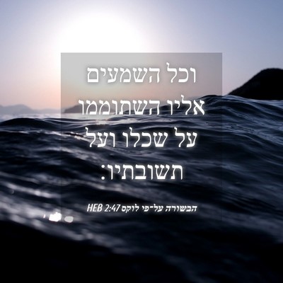 Picture 04 - הבשורה על־פי לוקס 2:47 HEB - וכל השמעים אליו השתוממו על - Bible Verse Picture