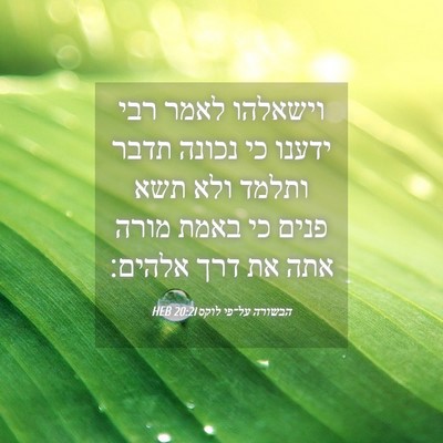 Picture 04 - הבשורה על־פי לוקס 20:21 HEB - וישאלהו לאמר רבי ידענו כי - Bible Verse Picture