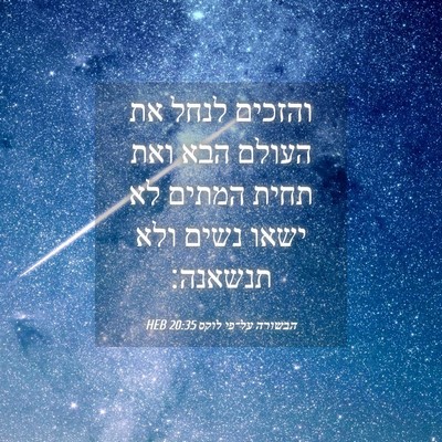 Picture 04 - הבשורה על־פי לוקס 20:35 HEB - והזכים לנחל את העולם הבא - Bible Verse Picture