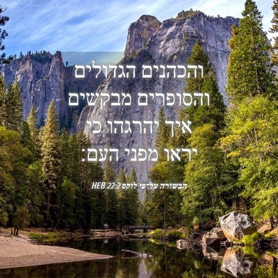 Picture 04 - הבשורה על־פי לוקס 22:2 HEB - והכהנים הגדולים והסופרים - Bible Verse Picture