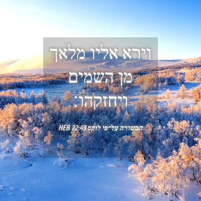 Picture 04 - הבשורה על־פי לוקס 22:43 HEB - וירא אליו מלאך מן השמים - Bible Verse Picture