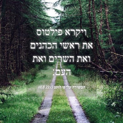 Picture 04 - הבשורה על־פי לוקס 23:13 HEB - ויקרא פילטוס את ראשי - Bible Verse Picture