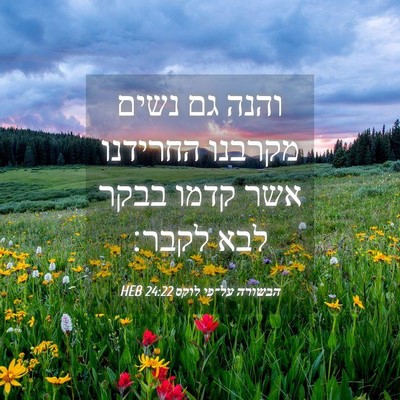 Picture 04 - הבשורה על־פי לוקס 24:22 HEB - והנה גם נשים מקרבנו - Bible Verse Picture