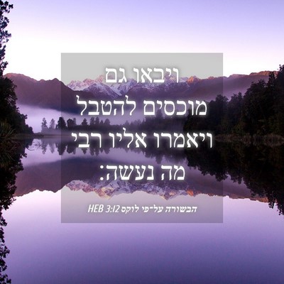 Picture 04 - הבשורה על־פי לוקס 3:12 HEB - ויבאו גם מוכסים להטבל - Bible Verse Picture