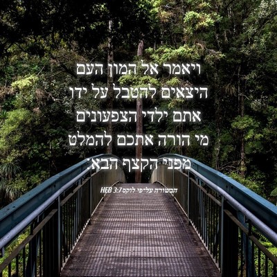 Picture 04 - הבשורה על־פי לוקס 3:7 HEB - ויאמר אל המון העם היצאים - Bible Verse Picture