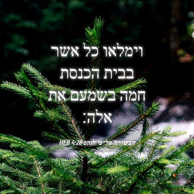Picture 04 - הבשורה על־פי לוקס 4:28 HEB - וימלאו כל אשר בבית הכנסת - Bible Verse Picture