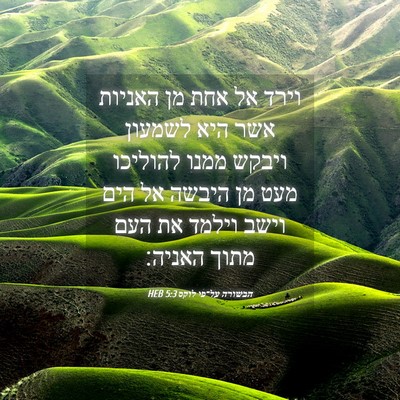 Picture 04 - הבשורה על־פי לוקס 5:3 HEB - וירד אל אחת מן האניות אשר - Bible Verse Picture