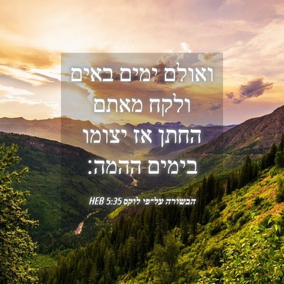 Picture 04 - הבשורה על־פי לוקס 5:35 HEB - ואולם ימים באים ולקח מאתם - Bible Verse Picture