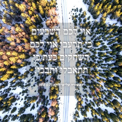 Picture 04 - הבשורה על־פי לוקס 6:25 HEB - אוי לכם השבעים כי תרעבו אוי - Bible Verse Picture