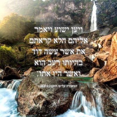 Picture 04 - הבשורה על־פי לוקס 6:3 HEB - ויען ישוע ויאמר אליהם הלא - Bible Verse Picture