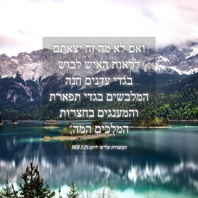 Picture 04 - הבשורה על־פי לוקס 7:25 HEB - ואם לא מה זה יצאתם לראות - Bible Verse Picture