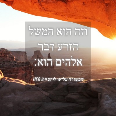 Picture 04 - הבשורה על־פי לוקס 8:11 HEB - וזה הוא המשל הזרע דבר אלהים - Bible Verse Picture
