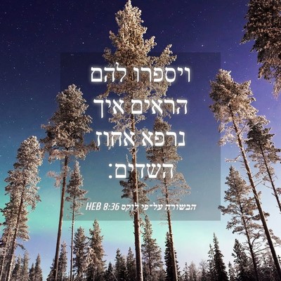 Picture 04 - הבשורה על־פי לוקס 8:36 HEB - ויספרו להם הראים איך נרפא - Bible Verse Picture
