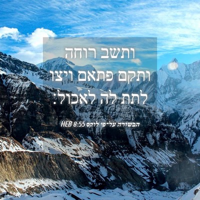 Picture 04 - הבשורה על־פי לוקס 8:55 HEB - ותשב רוחה ותקם פתאם ויצו - Bible Verse Picture