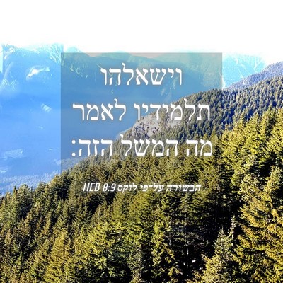Picture 04 - הבשורה על־פי לוקס 8:9 HEB - וישאלהו תלמידיו לאמר מה - Bible Verse Picture