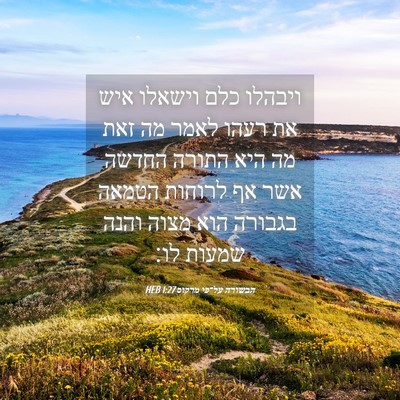Picture 04 - הבשורה על־פי מרקוס 1:27 HEB - ויבהלו כלם וישאלו איש את - Bible Verse Picture