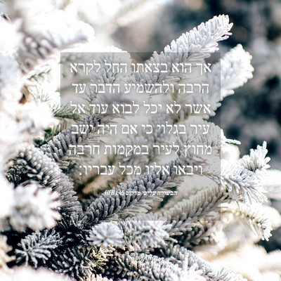 Picture 04 - הבשורה על־פי מרקוס 1:45 HEB - אך הוא בצאתו החל לקרא הרבה - Bible Verse Picture