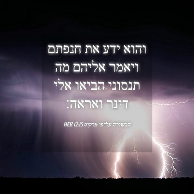 Picture 04 - הבשורה על־פי מרקוס 12:15 HEB - והוא ידע את חנפתם ויאמר - Bible Verse Picture