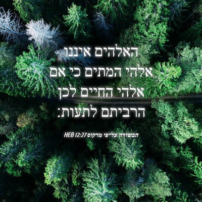 Picture 04 - הבשורה על־פי מרקוס 12:27 HEB - האלהים איננו אלהי המתים כי - Bible Verse Picture