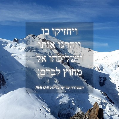 Picture 04 - הבשורה על־פי מרקוס 12:8 HEB - ויחזיקו בו ויהרגו אותו - Bible Verse Picture