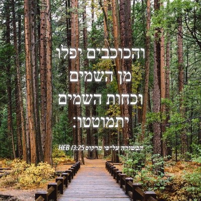 Picture 04 - הבשורה על־פי מרקוס 13:25 HEB - והכוכבים יפלו מן השמים - Bible Verse Picture