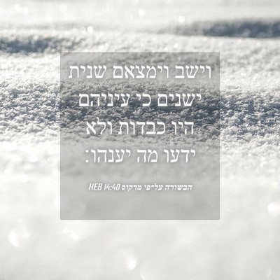 Picture 04 - הבשורה על־פי מרקוס 14:40 HEB - וישב וימצאם שנית ישנים כי - Bible Verse Picture
