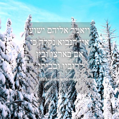 Picture 04 - הבשורה על־פי מרקוס 6:4 HEB - ויאמר אליהם ישוע אין הנביא - Bible Verse Picture