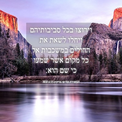 Picture 04 - הבשורה על־פי מרקוס 6:55 HEB - וירוצו בכל סביבותיהם ויחלו - Bible Verse Picture