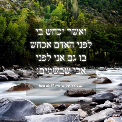 Picture 04 - הבשורה על־פי מתי 10:33 HEB - ואשר יכחש בי לפני האדם אכחש - Bible Verse Picture