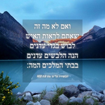 Picture 04 - הבשורה על־פי מתי 11:8 HEB - ואם לא מה זה יצאתם לראות - Bible Verse Picture