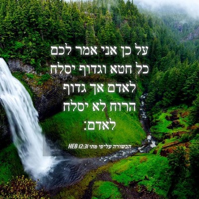 Picture 04 - הבשורה על־פי מתי 12:31 HEB - על כן אני אמר לכם כל חטא - Bible Verse Picture