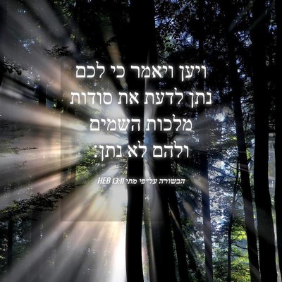 Picture 04 - הבשורה על־פי מתי 13:11 HEB - ויען ויאמר כי לכם נתן לדעת - Bible Verse Picture