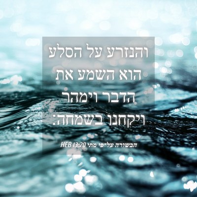 Picture 04 - הבשורה על־פי מתי 13:20 HEB - והנזרע על הסלע הוא השמע את - Bible Verse Picture