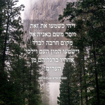 Picture 04 - הבשורה על־פי מתי 14:13 HEB - ויהי כשמעו את זאת ויסר משם - Bible Verse Picture