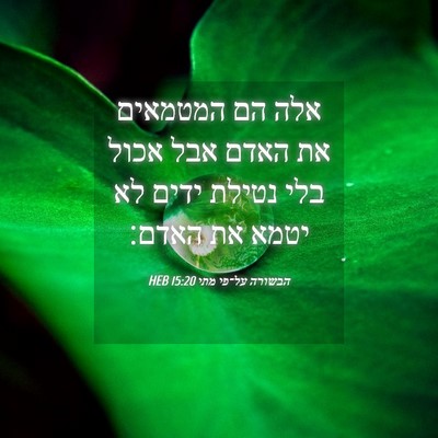 Picture 04 - הבשורה על־פי מתי 15:20 HEB - אלה הם המטמאים את האדם אבל - Bible Verse Picture