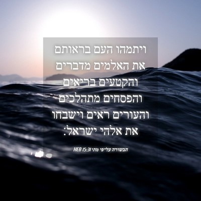 Picture 04 - הבשורה על־פי מתי 15:31 HEB - ויתמהו העם בראותם את - Bible Verse Picture