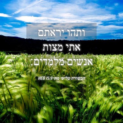 Picture 04 - הבשורה על־פי מתי 15:9 HEB - ותהו יראתם אתי מצות אנשים - Bible Verse Picture