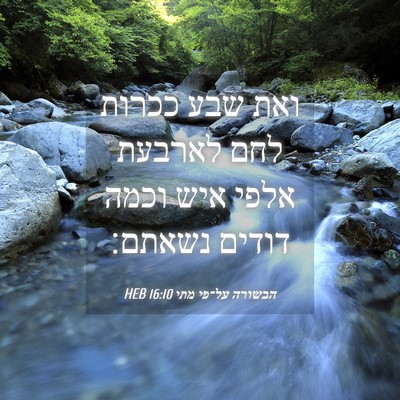 Picture 04 - הבשורה על־פי מתי 16:10 HEB - ואת שבע ככרות לחם לארבעת - Bible Verse Picture