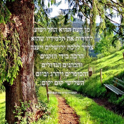 Picture 04 - הבשורה על־פי מתי 16:21 HEB - מן העת ההיא החל ישוע להורות - Bible Verse Picture
