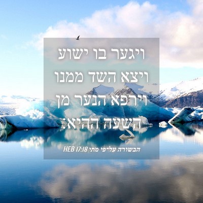 Picture 04 - הבשורה על־פי מתי 17:18 HEB - ויגער בו ישוע ויצא השד ממנו - Bible Verse Picture