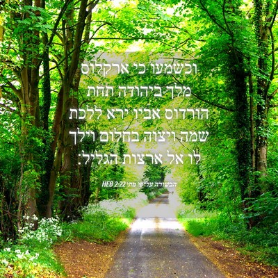 Picture 04 - הבשורה על־פי מתי 2:22 HEB - וכשמעו כי ארקלוס מלך - Bible Verse Picture